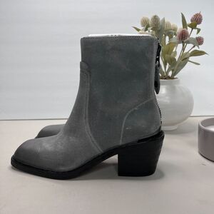Rag & Bone Bristol Waxed Suede Ankle Boots Dark Gray Women's US 8/EU 38